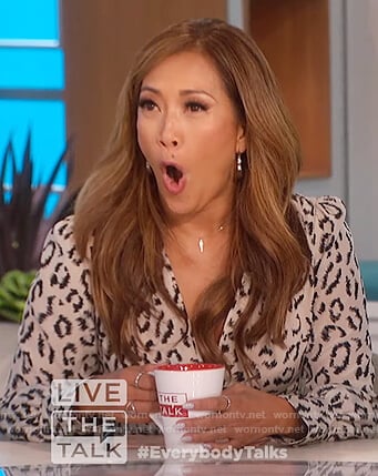 Carrie's leopard zip asymmetric dress on The Talk