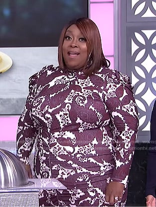 Loni's white and purple paisley print dress on The Real