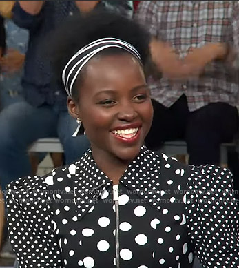Lupita Nyong'o's black polka dot dress on Good Morning America