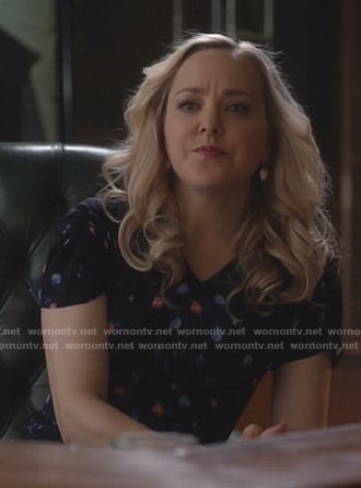 Marissa's floral dress with side drape on Bull