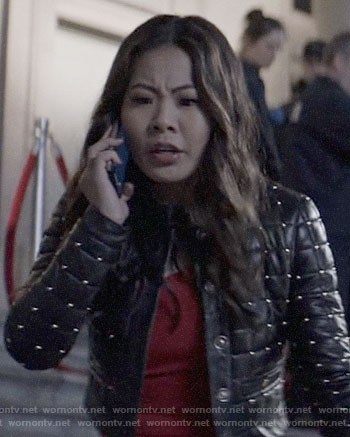 Mary's studded leather jacket on Batwoman