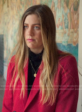 McAfee's red dotted blazer on The Politician