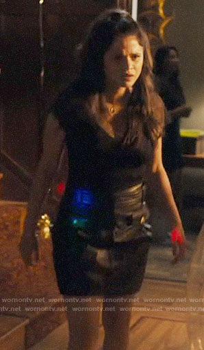 Mel's black lace top and leather skirt on Charmed