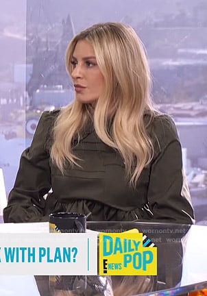 Morgan's green pleated mini dress on E! News Daily Pop