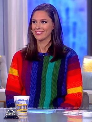 Abby's multicolored striped sweater on The View