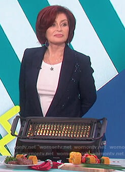 Sharon's blue star embellished blazer on The Talk