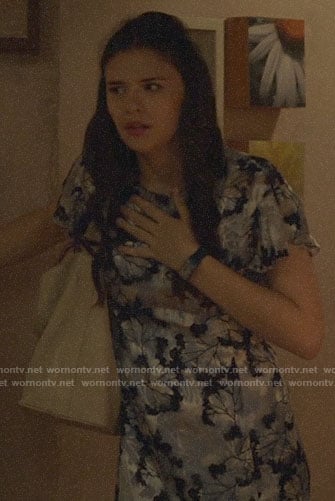 Nia's floral ruffle trim dress on Supergirl