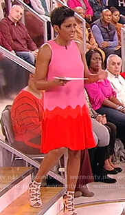 Tamron's pink and red dress on Tamron Hall Show