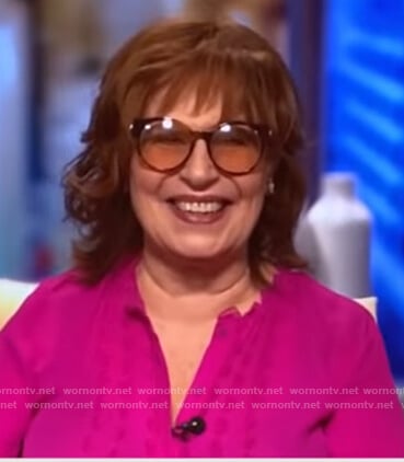 Joy's pink scalloped neck blouse on The View