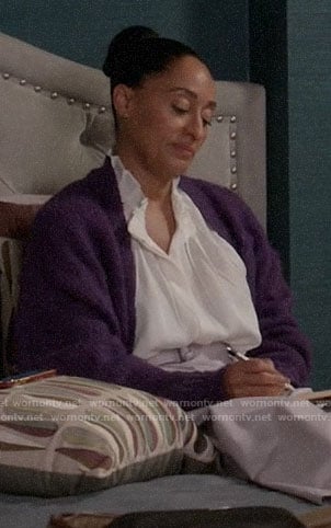 Rainbow's purple cardigan on Black-ish