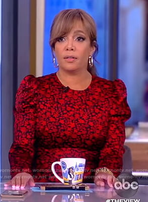 Sunny's red floral midi dress on The View