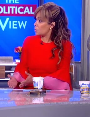 Sunny's red two-tone dress on The View