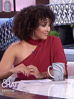 Tamera's red halter dress on The Real