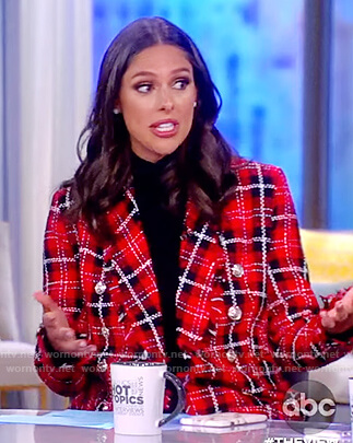 Abby's red plaid jacket on The View