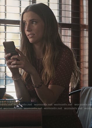 Stevie's red polka dot dress on Madam Secretary