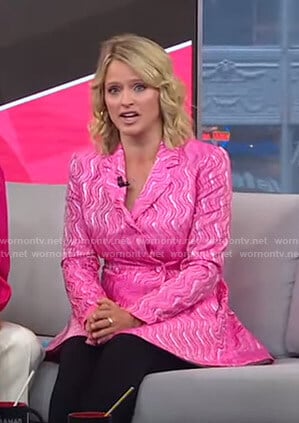 Sara's pink blazer dress on GMA Strahan Sara And Keke