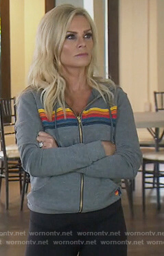 Tamera's gray stripe hoodie on The Real Housewives of Orange County