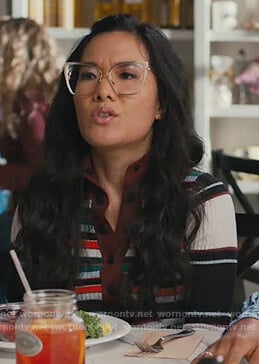 Doris's striped sweater with buttons on American Housewife