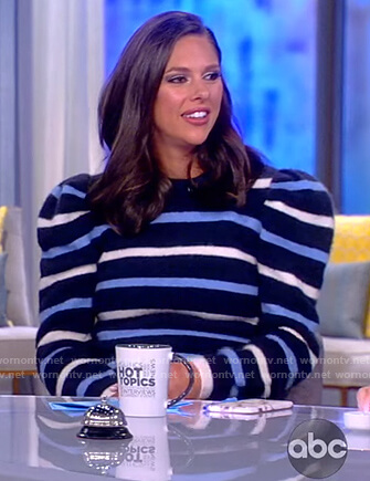 Abby's striped puff sleeve sweater on The View