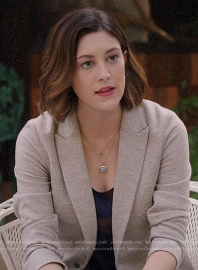 Sydney's heathered blazer on Bluff City Law