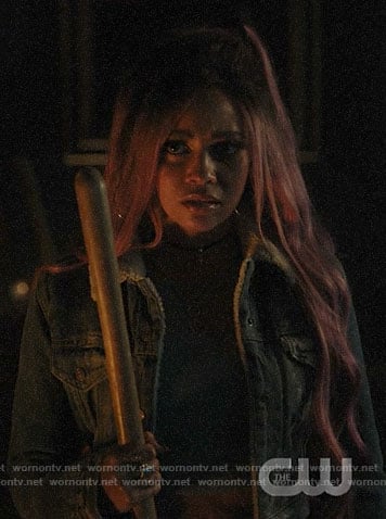 Toni's denim sherpa lined jacket on Riverdale