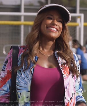 Poppy's palm print bomber jacket on Single Parents