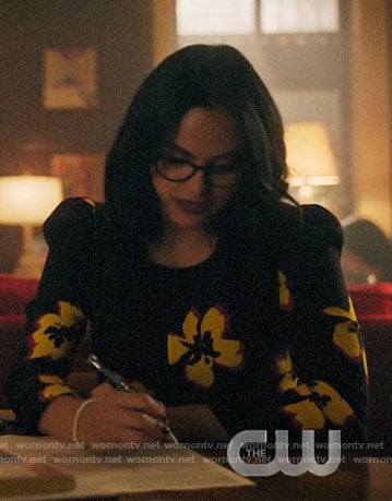 Veronica's flower print dress on Riverdale