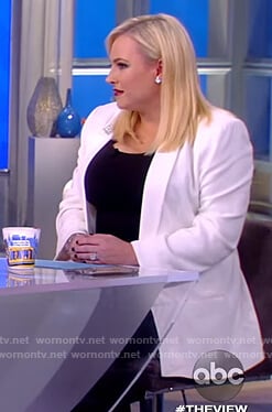 Meghan's white embellished collar blazer on The View