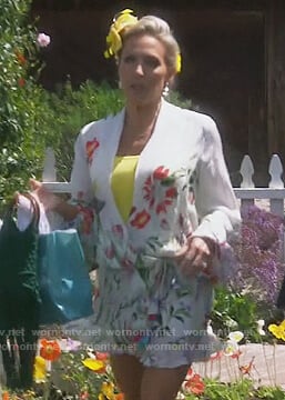 Braunwyn's white floral wrap dress on The Real Housewives of Orange County