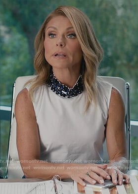 Kelly's white jewell embellished tank top on American Housewife