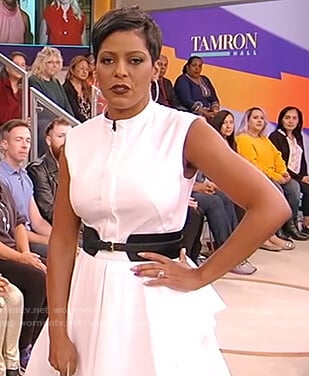 Tamron's white sleeveless mini dress on The Talk