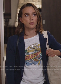 Angie's Los Angeles tee and blazer on Single Parents
