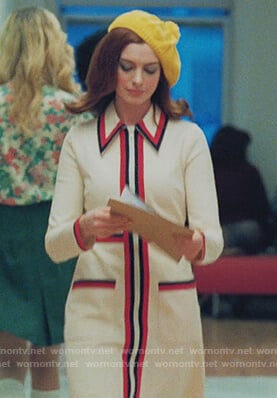 Lexi's white stripe trim dress on Modern Love