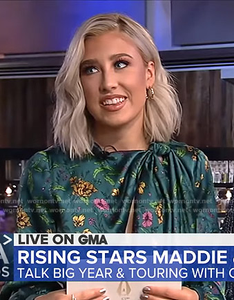 Maddie Marlow's green floral top on Good Morning America