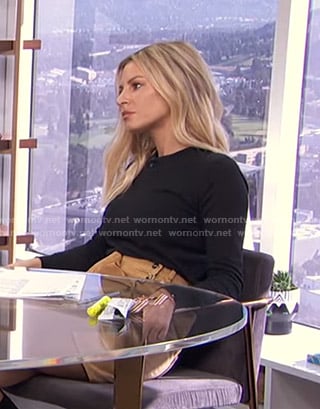 Morgan's yellow mini skirt on E! News Daily Pop
