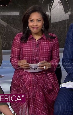 Sheinelle's red plaid shirtdress on Today