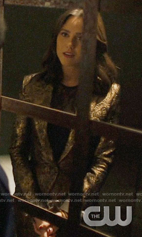 Abigael's gold brocade suit on Charmed