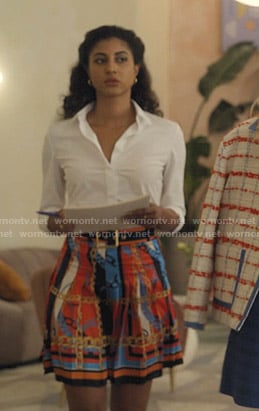Alison's chain print pleated skirt on Dollface