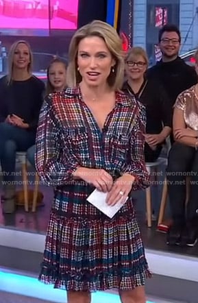 Amy's multicolored printed dress on Good Morning America