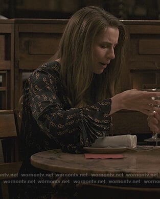 Stevie's chain print wrap dress on Madam Secretary