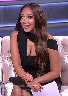 Adrienne's black sleeveless cutout dress on The Real