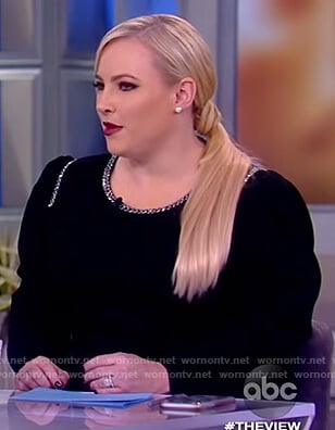 Meghan's embellished trim top on The View
