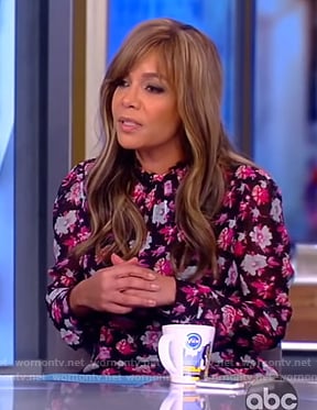Sunny's floral asymmetric dress on The View