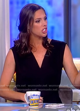 Abby's black v-neck jumpsuit on The View