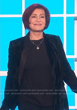 Sharon's black velvet blazer on The Talk