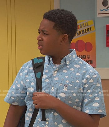 Booker's blue cloud print shirt on Ravens Home