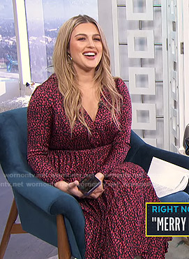 Carissa's black and pink floral midi dress on E! News Daily Pop