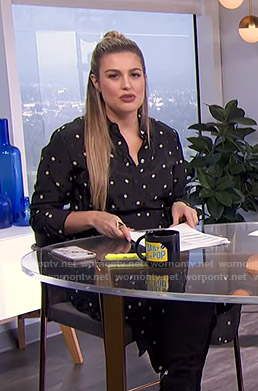 Carissa's black geometric print shirtdress on E! News Daily Pop
