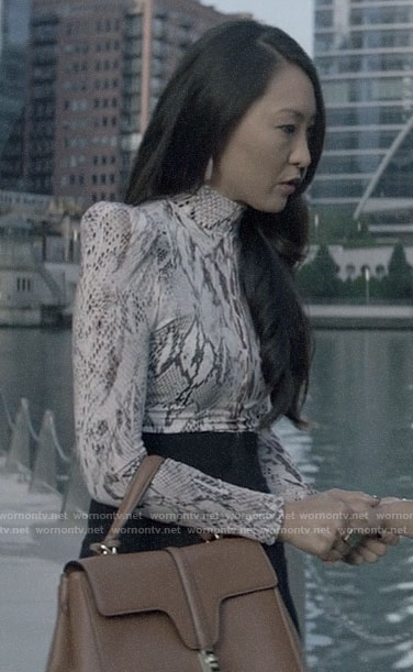 Catherine's snake print top on Batwoman