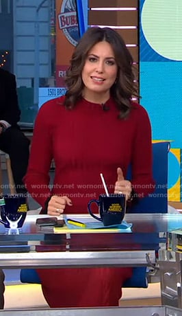 Cecilia's red ribbed knit dress on Good Morning America